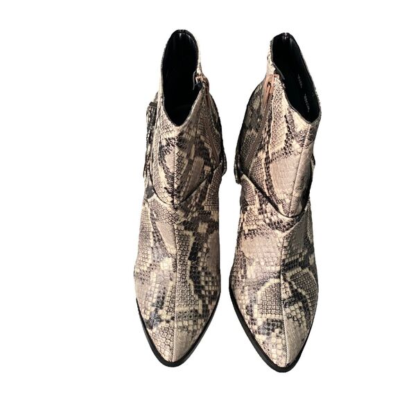 ANDREA 7 Ankle Booties Block Heel Western Python Snake Pointed Toe - Picture 6 of 12
